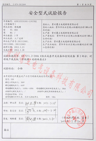 安全型式实验报告